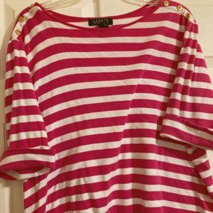Ralph Lauren Hot Pink Striped Shirt-Size 2X